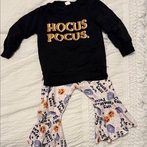 Hocus Pocus Black Sweatshirt and Halloween Print Pants